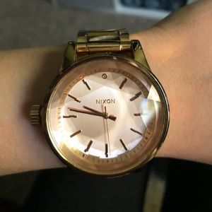 Women’s Nixon Facet rose gold watch